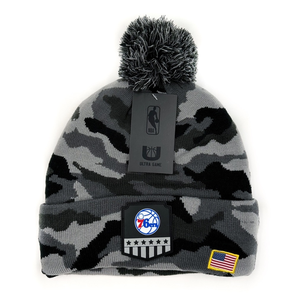 Philadelphia 76ers Sixers Beanie Winter Hat NBA Mens Womens Fan Gear Camo New